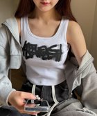 【ウィゴー/WEGO】の【カップ付きインナー】グラフィックカップ付きリブタンク 柄2|ID: prp329100004475673 ipo3291000000032265542