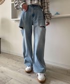 【ウィゴー/WEGO】の【SMサイズ展開】サイドカットデニムストレートパンツ デニム淡色|ID: prp329100004475696 ipo3291000000031985375