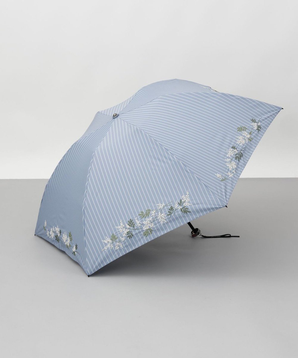 【アウロラ/AURORA】のJILL STUART(ジル スチュアート)ミモザ刺しゅう晴雨兼用傘(折りたたみ傘) インテリア・キッズ・メンズ・レディースファッション・服の通販 founy(ファニー) 　ファッション　Fashion　レディースファッション　Ladies' Fashion Online　傘 / レイングッズ　Umbrellas/Rainwear　ストライプ　Stripe　人気　Popularity　傘　Umbrella　日傘　Parasol　サックス|ID: prp329100004475782 ipo3291000000032588662