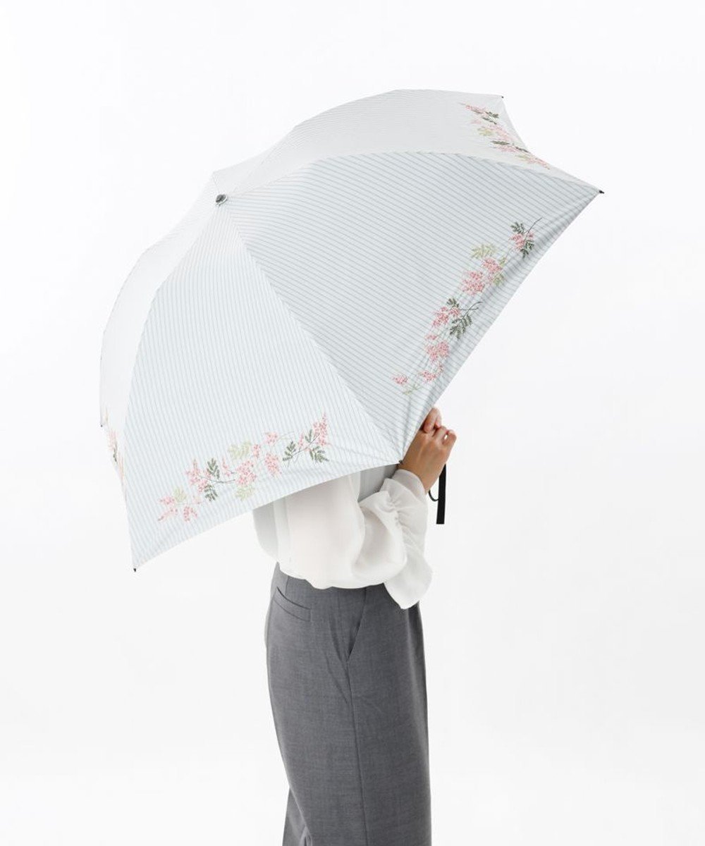 【アウロラ/AURORA】のJILL STUART(ジル スチュアート)ミモザ刺しゅう晴雨兼用傘(折りたたみ傘) インテリア・キッズ・メンズ・レディースファッション・服の通販 founy(ファニー) 　ファッション　Fashion　レディースファッション　Ladies' Fashion Online　傘 / レイングッズ　Umbrellas/Rainwear　ストライプ　Stripe　人気　Popularity　傘　Umbrella　日傘　Parasol　オフホワイト|ID: prp329100004475782 ipo3291000000032588664