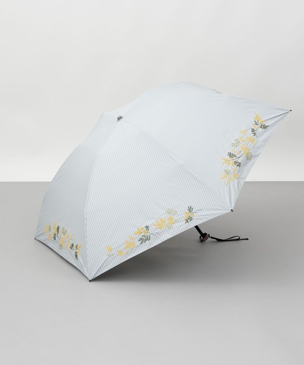 【アウロラ/AURORA】のJILL STUART(ジル スチュアート)ミモザ刺しゅう晴雨兼用傘(折りたたみ傘) インテリア・キッズ・メンズ・レディースファッション・服の通販 founy(ファニー) 　ファッション　Fashion　レディースファッション　Ladies' Fashion Online　傘 / レイングッズ　Umbrellas/Rainwear　ストライプ　Stripe　人気　Popularity　傘　Umbrella　日傘　Parasol　シルバーグレー|ID: prp329100004475782 ipo3291000000032588666
