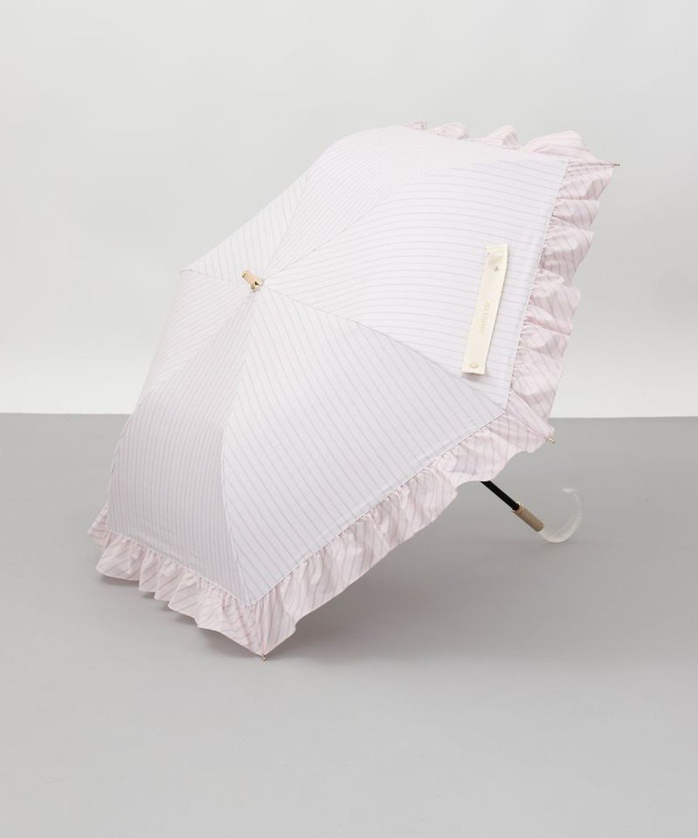 【アウロラ/AURORA】のJILL STUART(ジル スチュアート)ストライプフリル晴雨兼用パラソル(折りたたみ傘) インテリア・キッズ・メンズ・レディースファッション・服の通販 founy(ファニー) 　ファッション　Fashion　レディースファッション　Fashion for Women　レイングッズ・傘・晴雨兼用傘　Umbrellas & Rain Gear　アンティーク　Antique-Inspired　コンパクト　Compact, Small Size　シルバー　Silver, Metallic Silver　シンプル　Simple, Minimal　ジュエリー　Jewelry, Accessories　ストライプ　Stripe, Striped Pattern　スペシャル　Special, Limited Edition　フラット　Flat, Flat Shoes　フリル　Frill, Ruffle　傘　Umbrella, Parasol　ピンク|ID: prp329100004475788 ipo3291000000033513772