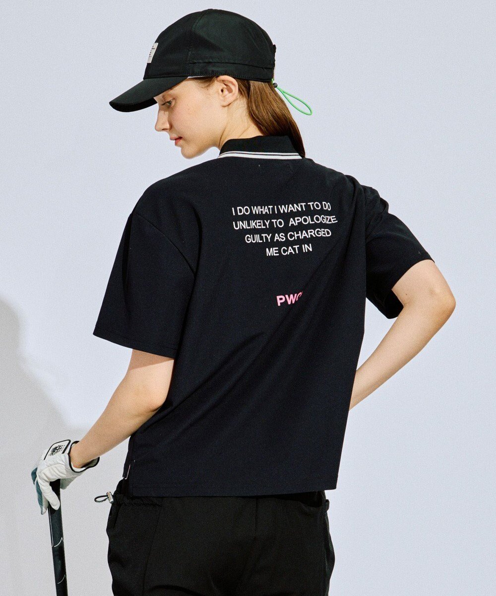 【ピーダブリュサーキュラス/PW CIRCULUS】の【UV遮蔽率95.3% UVカット / 速乾 / ストレッチ】【WOMEN】PW NEW ベーシックポロ ゴルフウェア レディース インテリア・キッズ・メンズ・レディースファッション・服の通販 founy(ファニー) 　ファッション　Fashion　レディースファッション　Fashion for Women　トップス・カットソー　Cut & Sew Tops　シャツ・ブラウス・オフィスカジュアル　Elegant Blouses & Button-Ups　ポロシャツ・きれいめカジュアル　Smart-Casual Polo Tops　ゴルフ　Golf　ショルダー　Shoulder, Shoulder Strap　ストレッチ　Stretch, Stretchy Fabric　トレンド　Trend, Trending Now　ドロップ　Drop Shoulder, Dropped Style　プリント　Print, Printed Pattern　ベーシック　Basic, Essential　ポロシャツ　Polo Shirt, Collared Tee　吸水　Absorbent, Quick-Dry　夏　Summer　春　Spring　S/S・春夏　SS, Spring/Summer, Warm Season　ブラック系|ID: prp329100004475831 ipo3291000000033499737