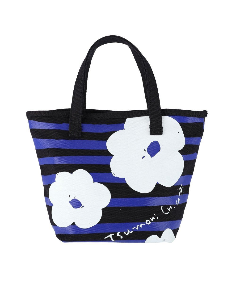 【ツモリチサト キャリー/tsumori chisato CARRY】のフラワーボーダー ハンドバッグ 手提げ 花柄 ボーダー インテリア・キッズ・メンズ・レディースファッション・服の通販 founy(ファニー) 　ファッション　Fashion　レディースファッション　WOMEN　コンパクト　Compact　トラベル　Travel　ハンドバッグ　Handbag　フラワー　Flower　ボーダー　Border　夏　Summer　旅行　Travel　ブラック|ID: prp329100004476394 ipo3291000000031930215