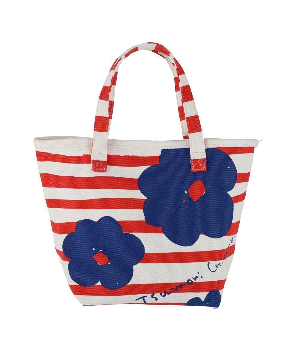 【ツモリチサト キャリー/tsumori chisato CARRY】のフラワーボーダー ハンドバッグ 手提げ 花柄 ボーダー インテリア・キッズ・メンズ・レディースファッション・服の通販 founy(ファニー) 　ファッション　Fashion　レディースファッション　WOMEN　コンパクト　Compact　トラベル　Travel　ハンドバッグ　Handbag　フラワー　Flower　ボーダー　Border　夏　Summer　旅行　Travel　レッド|ID: prp329100004476394 ipo3291000000031930216