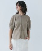 【ベイジ,/BEIGE,】の【洗える】LIATRIS / バックリボンハーフスリーブブラウス Flax|ID: prp329100004476398 ipo3291000000031557835