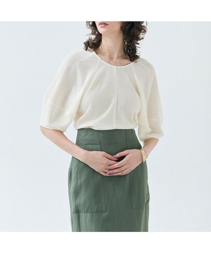 【ベイジ,/BEIGE,】の【洗える・吸水速乾・防シワ】LIATRIS / バックリボンハーフスリーブブラウス インテリア・キッズ・メンズ・レディースファッション・服の通販 founy(ファニー) https://founy.com/ ファッション Fashion レディースファッション Fashion for Women トップス・カットソー Cut & Sew Tops シャツ・ブラウス・オフィスカジュアル Elegant Blouses & Button-Ups スリーブ Sleeve, Long Sleeve / Short Sleeve ハーフ Half, Half-Length フォルム Silhouette, Form リネン Linen, Linen Fabric リボン Ribbon, Bow エレガント 上品 Elegant 半袖 Short Sleeve, Half Sleeve 吸水 Absorbent, Quick-Dry 夏 Summer 春 Spring S/S・春夏 SS, Spring/Summer, Warm Season 洗える Machine Washable ビジネス 仕事 通勤 Business / Work / Commuting |ID: prp329100004476398 ipo3291000000033042396