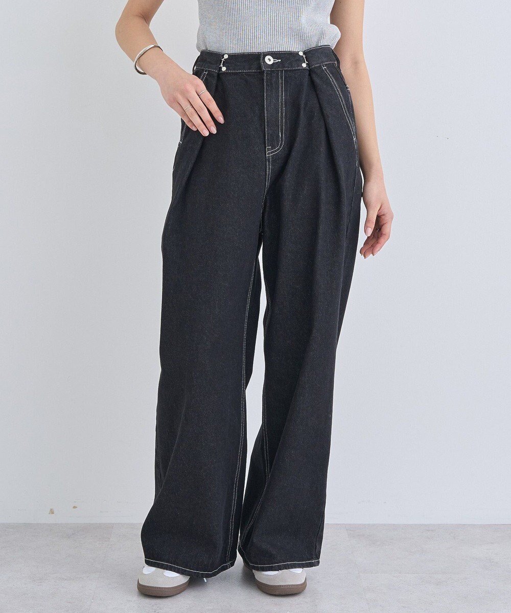 【アースミュージックアンドエコロジー/earth music&ecology】のタックホックデニムパンツ 人気、トレンドファッション・服の通販 founy(ファニー) 　ファッション　Fashion　レディースファッション　WOMEN　パンツ　Pants　デニムパンツ　Denim Pants　デニム　Denim　フィット　Fit　フォルム　Form　ポケット　Pocket　ワイド　Wide　夏　Summer　春　Spring　S/S・春夏　Ss・Spring/Summer　 other-1|ID: prp329100004476560 ipo3291000000031746279