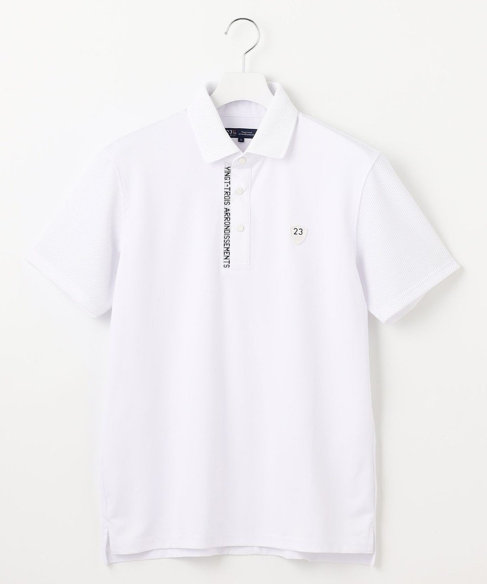 【23区 ゴルフ/23区GOLF / MEN】の【MEN】【吸水速乾/UVケア】ストレッチ性抜群のハニカムメッシュコンビポロシャツ メッシュ素材で快適 インテリア・キッズ・メンズ・レディースファッション・服の通販 founy(ファニー) 　ファッション　Fashion　メンズファッション　MEN　トップス・カットソー　Tops/Tshirt/Men　シャツ　Shirts　ポロシャツ　Polo Shirts　春　Spring　コンパクト　Compact　吸水　Water Absorption　スタイリッシュ　Stylish　ストレッチ　Stretch　スリム　Slim　なめらか　Smooth　パターン　Pattern　ポロシャツ　Polo Shirt　メッシュ　Mesh　S/S・春夏　Ss・Spring/Summer　夏　Summer　エレガント 上品　Elegant　ゴルフ　Golf　ホワイト系|ID: prp329100004477293 ipo3291000000032062477