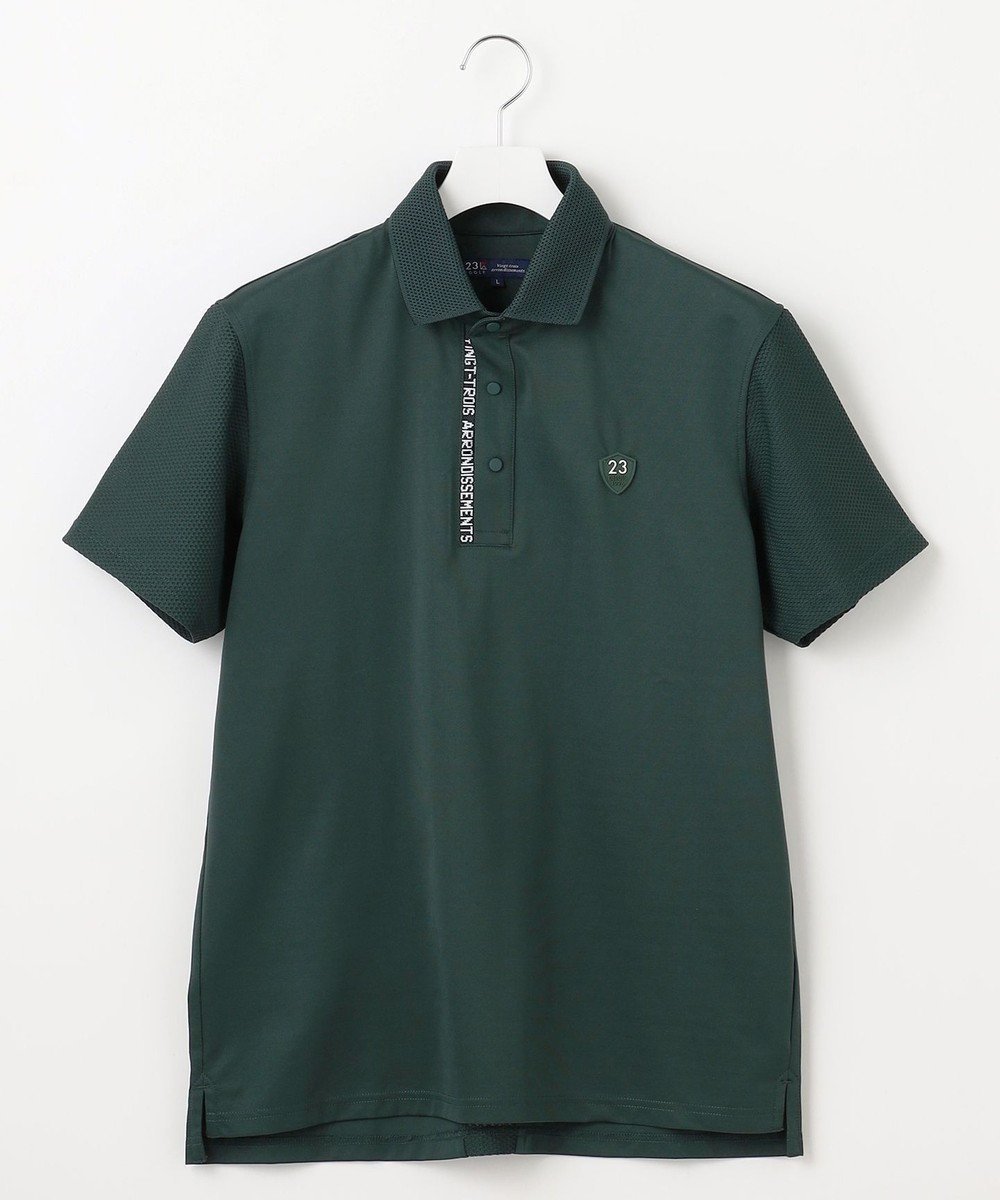 【23区 ゴルフ/23区GOLF / MEN】の【MEN】【吸水速乾/UVケア】ストレッチ性抜群のハニカムメッシュコンビポロシャツ メッシュ素材で快適 インテリア・キッズ・メンズ・レディースファッション・服の通販 founy(ファニー) 　ファッション　Fashion　メンズファッション　MEN　トップス・カットソー　Tops/Tshirt/Men　シャツ　Shirts　ポロシャツ　Polo Shirts　春　Spring　コンパクト　Compact　吸水　Water Absorption　スタイリッシュ　Stylish　ストレッチ　Stretch　スリム　Slim　なめらか　Smooth　パターン　Pattern　ポロシャツ　Polo Shirt　メッシュ　Mesh　S/S・春夏　Ss・Spring/Summer　夏　Summer　エレガント 上品　Elegant　ゴルフ　Golf　ダークグリーン系|ID: prp329100004477293 ipo3291000000032062480