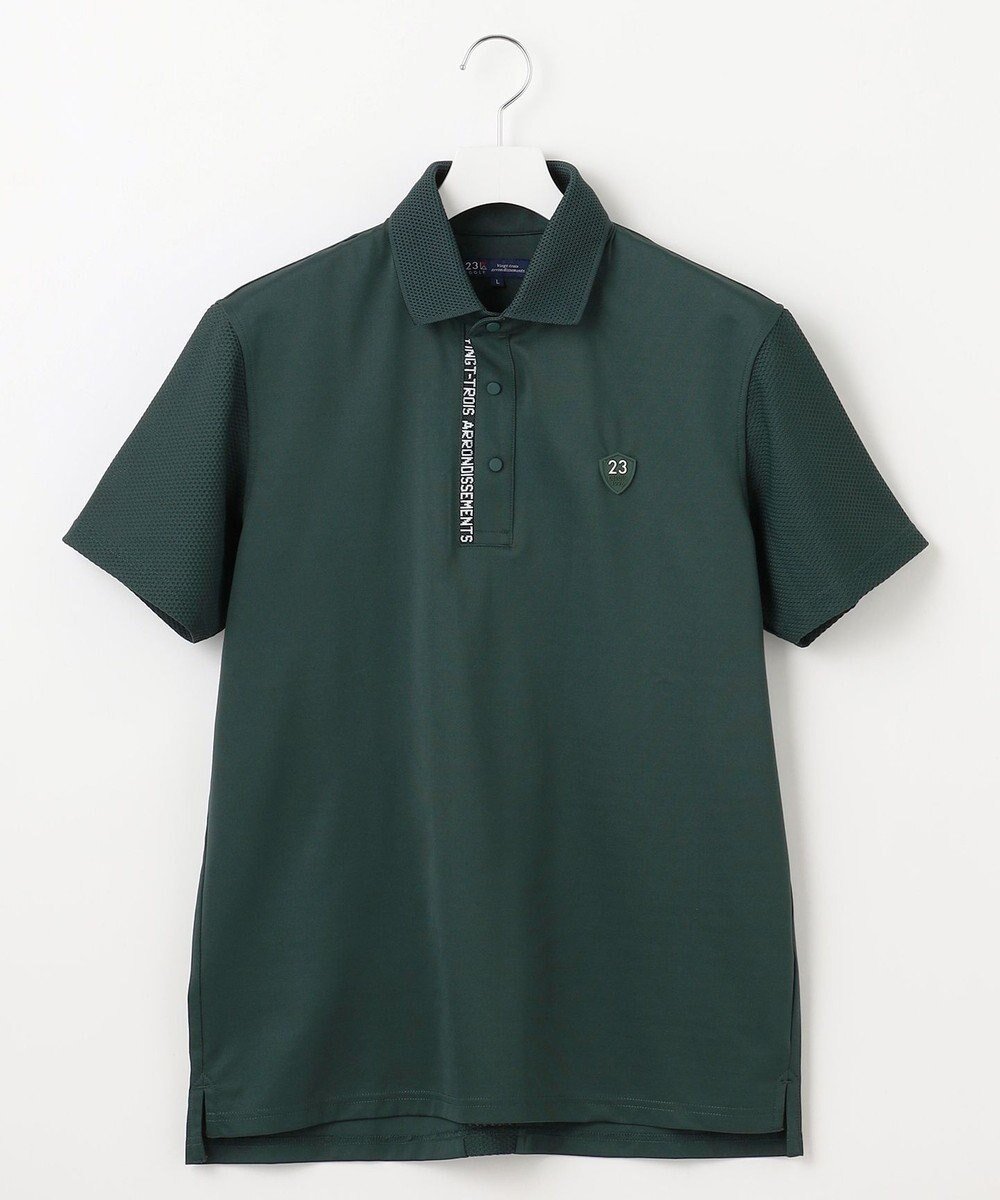 【23区 ゴルフ/23区GOLF / MEN】の【MEN】【吸水速乾/UVケア】ストレッチ性抜群のハニカムメッシュコンビポロシャツ メッシュ素材で快適 インテリア・キッズ・メンズ・レディースファッション・服の通販 founy(ファニー) 　ファッション　Fashion　メンズファッション　Fashion for Men　トップス・カットソー　Cut & Sew Tops　メンズシャツ　Shirts　ポロシャツ / きれいめカジュアルスタイル　Polo Shirts　春　Spring　コンパクト　Compact, Small Size　吸水　Absorbent, Quick-Dry　スタイリッシュ　Stylish, Fashionable　ストレッチ　Stretch, Stretchy Fabric　スリム　Slim, Slim Fit　なめらか　Smooth, Silky Texture　パターン　Pattern, Design Print　ポロシャツ　Polo Shirt, Collared Tee　メッシュ　Mesh, Net Fabric　S/S・春夏　SS, Spring/Summer, Warm Season　夏　Summer　エレガント 上品　Elegant　ゴルフ　Golf　ダークグリーン系|ID: prp329100004477293 ipo3291000000033048997