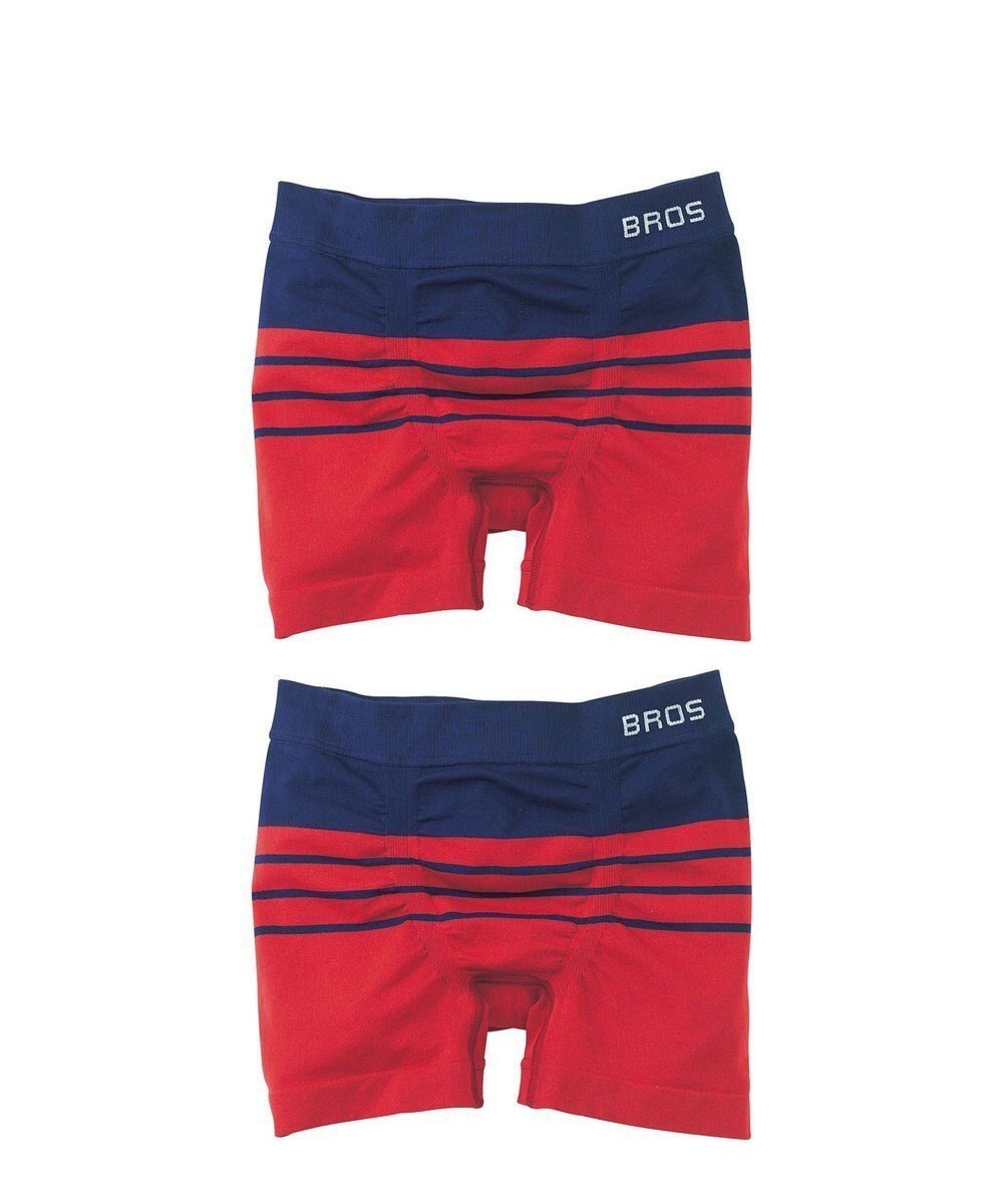 【ワコール/Wacoal / MEN】のボクサーパンツ2枚セット のびて包みこむ気持ちよさ S-LLまでワンサイズ 前閉じ【PANTS HOLIC】 GT2384 /ブロス バイ ワコールメン インテリア・キッズ・メンズ・レディースファッション・服の通販 founy(ファニー) 　ファッション　Fashion　メンズファッション　MEN　ボトムス　Bottoms/Men　アンダー　Under　フィット　Fit　ボーダー　Border　定番　Standard　レッド|ID: prp329100004477299 ipo3291000000031888533
