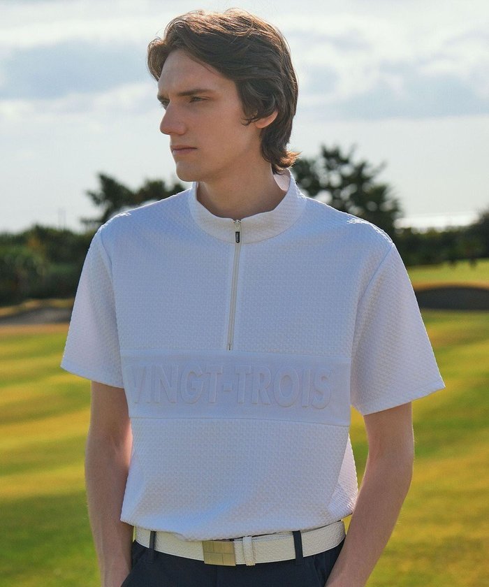 【23区 ゴルフ/23区GOLF / MEN】の【MEN】【吸水速乾/UVカット】着脱しやすいバンプジャージー ハーフジップカットソー インテリア・キッズ・メンズ・レディースファッション・服の通販 founy(ファニー) https://founy.com/ ファッション Fashion メンズファッション Fashion for Men トップス・カットソー Cut & Sew Tops 春 Spring 吸水 Absorbent, Quick-Dry スウェット / スエット Sweatshirt, Sweatwear ストレッチ Stretch, Stretchy Fabric スポーツ Sports, Activewear スリム Slim, Slim Fit パターン Pattern, Design Print フィット Fit, Slim Fit メッシュ Mesh, Net Fabric S/S・春夏 SS, Spring/Summer, Warm Season 夏 Summer ゴルフ Golf |ID: prp329100004477320 ipo3291000000034309872