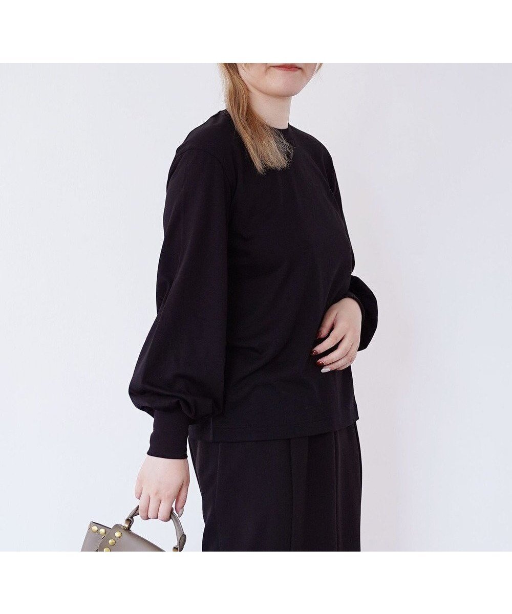 【シトム/SITOM】のパフスリーブ長袖Tシャツ インテリア・キッズ・メンズ・レディースファッション・服の通販 founy(ファニー) 　ファッション　Fashion　レディースファッション　WOMEN　トップス・カットソー　Tops/Tshirt　シャツ/ブラウス　Shirts/Blouses　ロング / Tシャツ　T-Shirts　カットソー　Cut and Sewn　カットソー　Cut And Sew　スリーブ　Sleeve　長袖　Long Sleeve　パターン　Pattern　A/W・秋冬　Aw・Autumn/Winter・Fw・Fall-Winter　S/S・春夏　Ss・Spring/Summer　夏　Summer　ビジネス 仕事 通勤　Business　ブラック|ID: prp329100004477381 ipo3291000000031972151