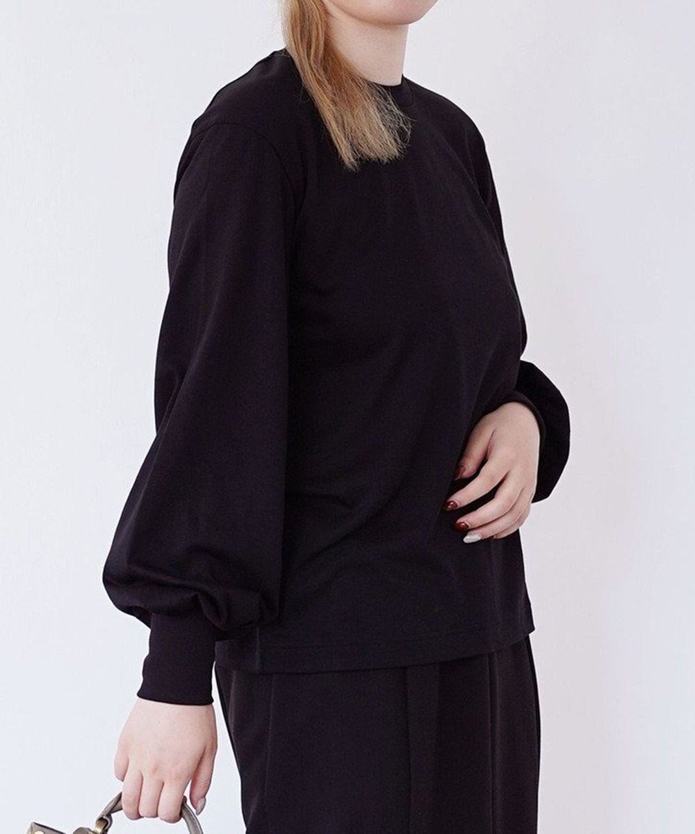 【シトム/SITOM】のパフスリーブ長袖Tシャツ インテリア・キッズ・メンズ・レディースファッション・服の通販 founy(ファニー) 　ファッション　Fashion　レディースファッション　Fashion for Women　トップス・カットソー　Cut & Sew Tops　シャツ・ブラウス・オフィスカジュアル　Elegant Blouses & Button-Ups　ロングTシャツ・Tシャツ　Longline T-Shirts & Tees　カットソー・ベーシックTシャツ　Cut-and-Sewn Tops / Stretch Tees & Basics　カットソー　Cut and Sewn Top　スリーブ　Sleeve, Long Sleeve / Short Sleeve　長袖　Long Sleeve, Full Sleeve　パターン　Pattern, Design Print　A/W・秋冬　Autumn/Winter　S/S・春夏　SS, Spring/Summer, Warm Season　夏　Summer　ビジネス 仕事 通勤　Business / Work / Commuting　ブラック|ID: prp329100004477381 ipo3291000000033676008