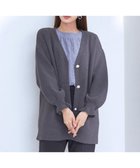 【ティアクラッセ/Tiaclasse】の【洗える】袖先フリルミドル丈カーディガン チャコールグレー|ID: prp329100004477443 ipo3291000000031942247