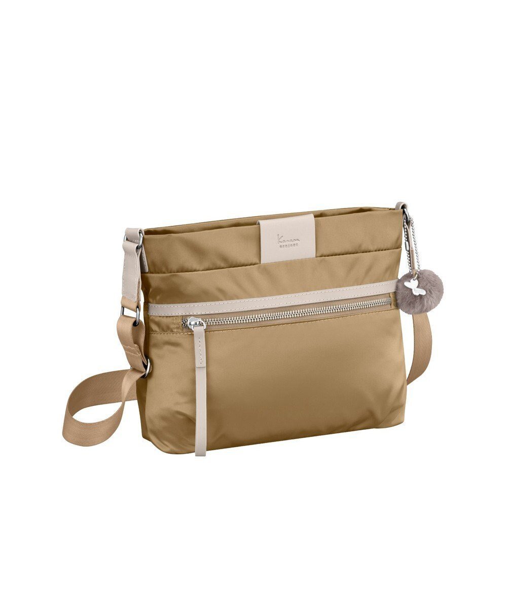 【エースバッグズアンドラゲッジ/ACE BAGS & LUGGAGE】のKanana project PJ-16 ショルダーバッグ 3L 280g 11901 カナナ プロジェクト 軽い インテリア・キッズ・メンズ・レディースファッション・服の通販 founy(ファニー) 　ファッション　Fashion　レディースファッション　Fashion for Women　抗菌　Antibacterial, Bacteria-Resistant　軽量　Lightweight, Ultra Light　サテン　Satin, Glossy Fabric　チャーム　Charm, Pendant　定番　Standard, Basic Item　フロント　Front, Front Design　ベーシック　Basic, Essential　ポケット　Pocket, Pocket Detail　リラックス　Relax, Relaxed Fit　エレガント 上品　Elegant　キャメルベージュ|ID: prp329100004477679 ipo3291000000032576795