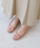 【ブリジット バーキン/Bridget Birkin】の【Bridget Birkin】スクエアバックルフラットシューズ ピンクスウェード|ID: prp329100004477689 ipo3291000000032746830