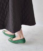 【ブリジット バーキン/Bridget Birkin】の【Bridget Birkin】スクエアバックルフラットシューズ グリーンスウェード|ID: prp329100004477689 ipo3291000000034270337