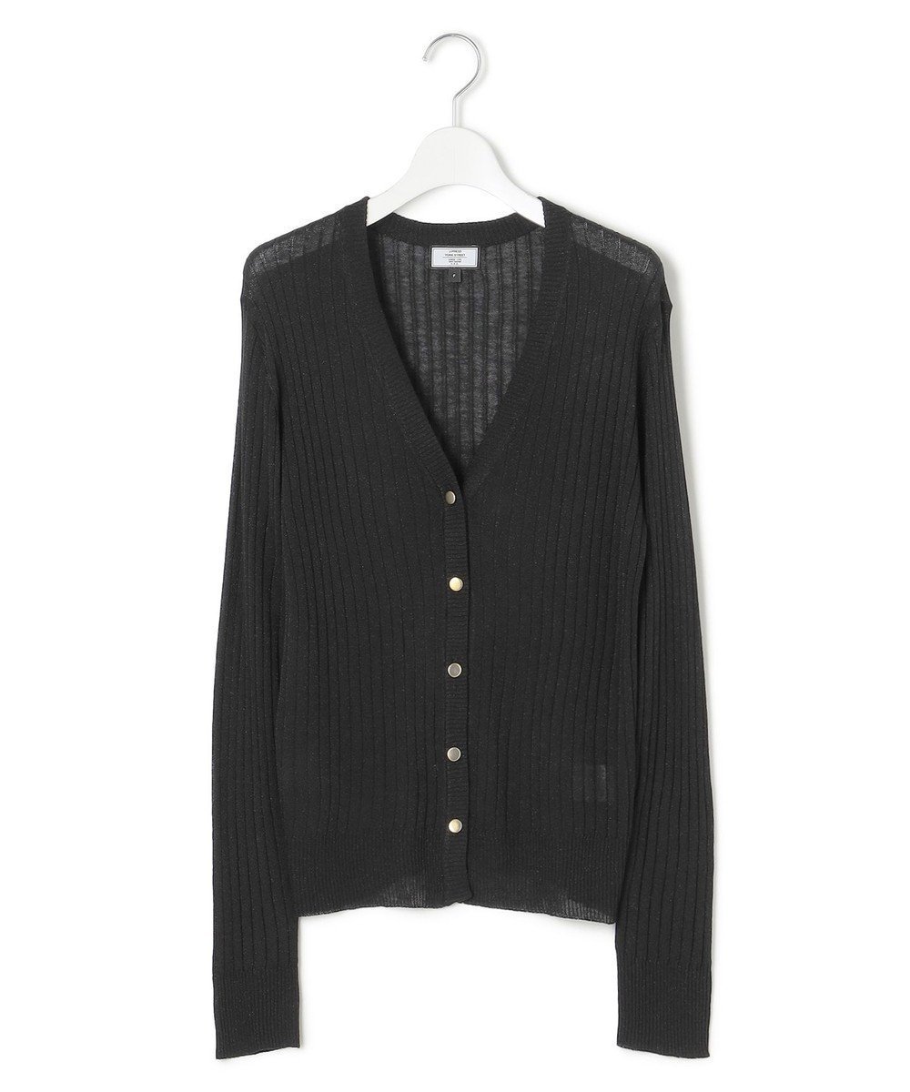 【ジェイプレスヨークストリート/J.PRESS YORK STREET】の【WOMEN】シアワイド リブカーディガン インテリア・キッズ・メンズ・レディースファッション・服の通販 founy(ファニー) 　ファッション　Fashion　レディースファッション　Fashion for Women　トップス・カットソー　Cut & Sew Tops　カーディガン・羽織り　Layered Style Cardigans　カーディガン　Cardigan, Knitwear　ショート　Short, Short Length　プリント　Print, Printed Pattern　ワイドリブ　Wide Rib, Wide Ribbed Knit　A/W・秋冬　Autumn/Winter　ブラック系|ID: prp329100004477874 ipo3291000000033032790
