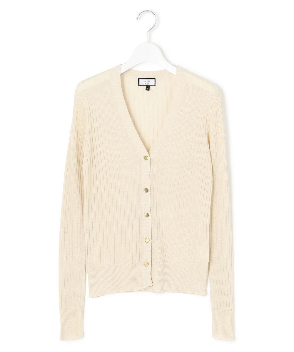 【ジェイプレスヨークストリート/J.PRESS YORK STREET】の【WOMEN】シアワイド リブカーディガン インテリア・キッズ・メンズ・レディースファッション・服の通販 founy(ファニー) 　ファッション　Fashion　レディースファッション　Fashion for Women　トップス・カットソー　Cut & Sew Tops　カーディガン・羽織り　Layered Style Cardigans　カーディガン　Cardigan, Knitwear　ショート　Short, Short Length　プリント　Print, Printed Pattern　ワイドリブ　Wide Rib, Wide Ribbed Knit　A/W・秋冬　Autumn/Winter　ベージュ系|ID: prp329100004477874 ipo3291000000033032791