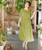【ティアクラッセ/Tiaclasse】の【洗える】麻調ギャザーワンピース グリーン|ID: prp329100004477915 ipo3291000000032525462