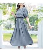 【ティアクラッセ/Tiaclasse】の【洗える】麻調ギャザーワンピース ブルー|ID: prp329100004477915 ipo3291000000032525463