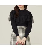 【エニィ スィス/any SiS】の【洗える】フリルチュールコンビ ニット ブラック|ID: prp329100004478048 ipo3291000000034297286