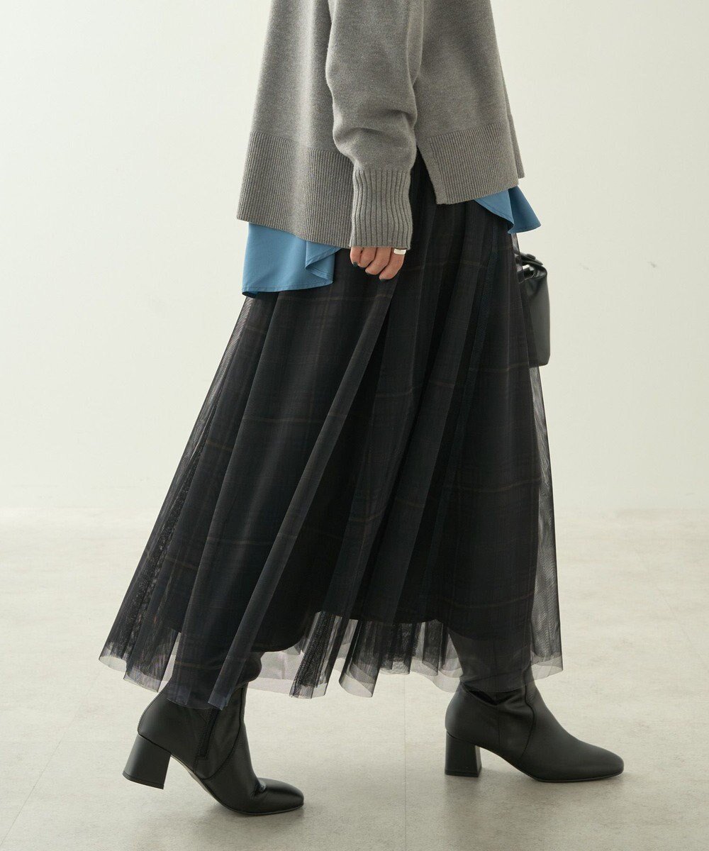 【アメリカンホリック/AMERICAN HOLIC】のチュールギャザースカート インテリア・キッズ・メンズ・レディースファッション・服の通販 founy(ファニー) 　ファッション　Fashion　レディースファッション　Fashion for Women　スカート　Skirts　ギャザー　Gathered, Ruffled　スニーカー　Sneakers, Trainers　ダウン　Down, Puffer　チュール　Tulip, Tulip Motif　フェミニン　Feminine, Girly　ロング　Long, Long-Length　A/W・秋冬　Autumn/Winter　Check|ID: prp329100004478116 ipo3291000000033679313