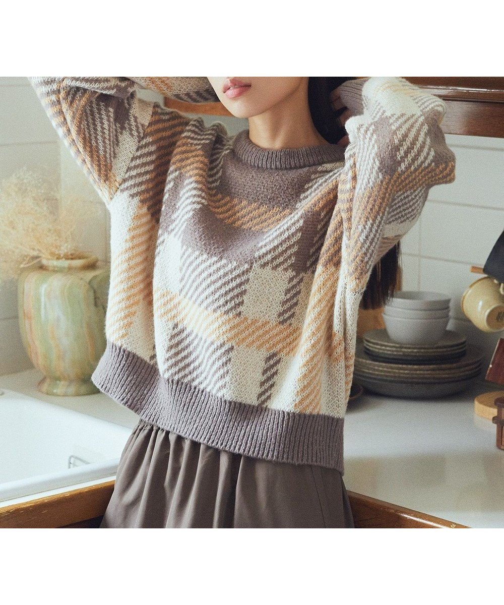 【アースミュージックアンドエコロジー/earth music&ecology】のチェックニットプルオーバー 人気、トレンドファッション・服の通販 founy(ファニー) 　ファッション　Fashion　レディースファッション　Fashion for Women　トップス・カットソー　Cut & Sew Tops　ニット　Knit Tops & Sweaters　カジュアルプルオーバー・ニットトップス　Pullovers & Knit Tops / Casual Pullovers　おすすめ　Recommended / Our Picks　セーター　Sweater, Knitwear　チェック　Check, Plaid, Tartan　ボトム　Bottoms, Lower Wear　ポケット　Pocket, Pocket Detail　ミックス　Mix, Mixed Style　ワイド　Wide, Wide Fit　A/W・秋冬　Autumn/Winter　 other-1|ID: prp329100004478142 ipo3291000000033492435