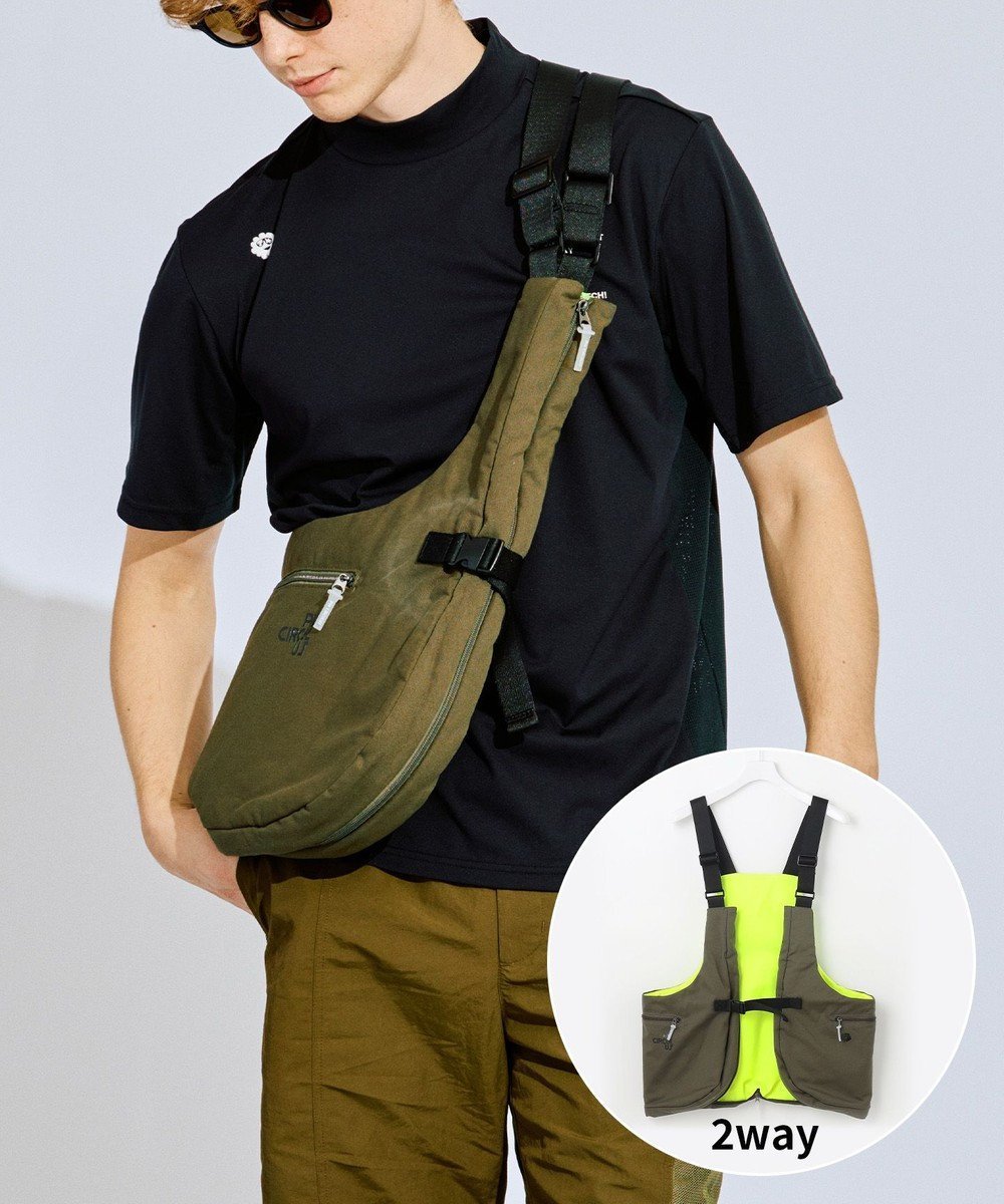 【ピーダブリュサーキュラス/PW CIRCULUS】の【GOLF OUT掲載アイテム】【着用可能BAG】【UNISEX】2WAY ウェアラブルバッグ インテリア・キッズ・メンズ・レディースファッション・服の通販 founy(ファニー) 　ファッション　Fashion　レディースファッション　WOMEN　バッグ　Bag　ゴルフ　Golf　ユニセックス　Unisex　アウトドア　Outdoor　ベスト　Vest　雑誌　Magazine　カーキ系|ID: prp329100004478324 ipo3291000000032265093