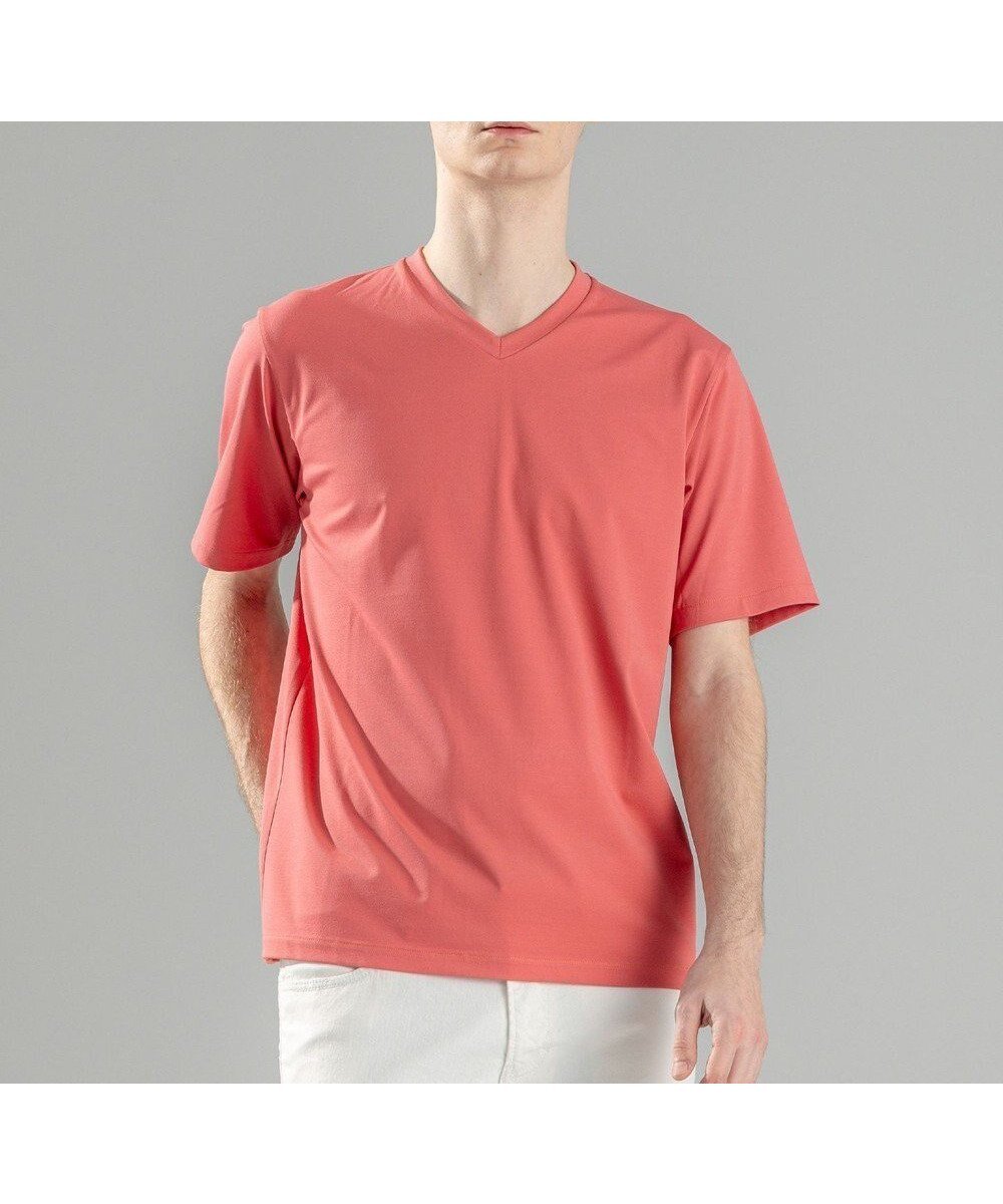 【ジョゼフ オム/JOSEPH HOMME / MEN】の新素材【接触冷感/UVカット】ハイゲージベアスムース VネックTシャツ インテリア・キッズ・メンズ・レディースファッション・服の通販 founy(ファニー) 　ファッション　Fashion　メンズファッション　MEN　トップス・カットソー　Tops/Tshirt/Men　シャツ　Shirts　カットソー　Cut And Sew　シンプル　Simple　ストレッチ　Stretch　プリント　Print　ベーシック　Basic　エレガント 上品　Elegant　半袖　Short Sleeve　夏　Summer　春　Spring　S/S・春夏　Ss・Spring/Summer　オールドローズ系|ID: prp329100004478993 ipo3291000000031961783
