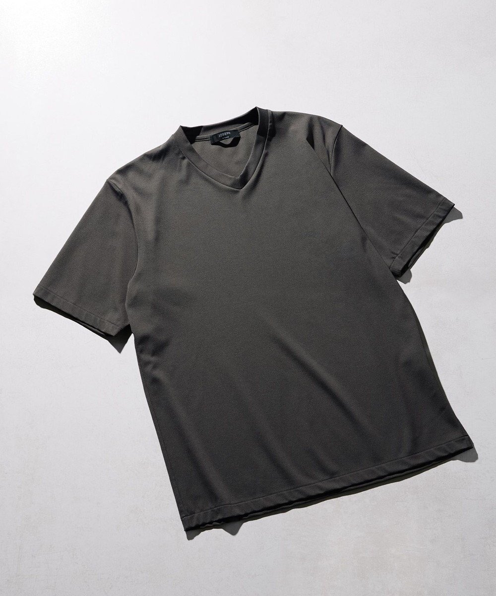 【ジョゼフ オム/JOSEPH HOMME / MEN】の新素材【接触冷感/UVカット】ハイゲージベアスムース VネックTシャツ インテリア・キッズ・メンズ・レディースファッション・服の通販 founy(ファニー) 　ファッション　Fashion　メンズファッション　Fashion for Men　トップス・カットソー　Cut & Sew Tops　メンズシャツ　Shirts　カットソー　Cut and Sewn Top　シンプル　Simple, Minimal　ストレッチ　Stretch, Stretchy Fabric　プリント　Print, Printed Pattern　ベーシック　Basic, Essential　エレガント 上品　Elegant　再入荷　Restock / Back in Stock　半袖　Short Sleeve, Half Sleeve　夏　Summer　春　Spring　S/S・春夏　SS, Spring/Summer, Warm Season　グレー系|ID: prp329100004478993 ipo3291000000032983110