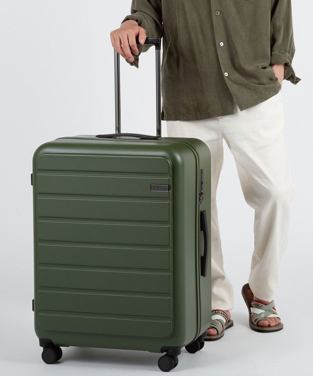 【エースバッグズアンドラゲッジ/ACE BAGS & LUGGAGE】のACE フレットボード スーツケース L 100L 05434 エース インテリア・キッズ・メンズ・レディースファッション・服の通販 founy(ファニー) 　ファッション　Fashion　レディースファッション　WOMEN　スーツ　Suits　トラベル　Travel　フェイクレザー　Faux Leather　フォルム　Form　ポケット　Pocket　おすすめ　Recommend　旅行　Travel　スーツケース キャリーケース　Suitcase　カーキ|ID: prp329100004479044 ipo3291000000031975000