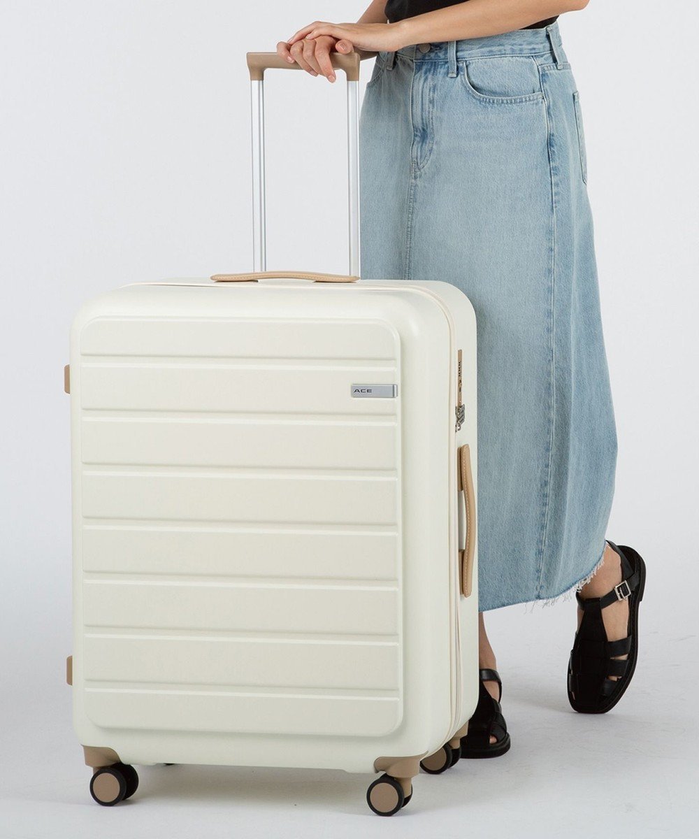 【エースバッグズアンドラゲッジ/ACE BAGS & LUGGAGE】のACE フレットボード スーツケース L 100L 05434 エース インテリア・キッズ・メンズ・レディースファッション・服の通販 founy(ファニー) 　ファッション　Fashion　レディースファッション　WOMEN　スーツ　Suits　トラベル　Travel　フェイクレザー　Faux Leather　フォルム　Form　ポケット　Pocket　おすすめ　Recommend　旅行　Travel　スーツケース キャリーケース　Suitcase　アイボリー|ID: prp329100004479044 ipo3291000000031975001
