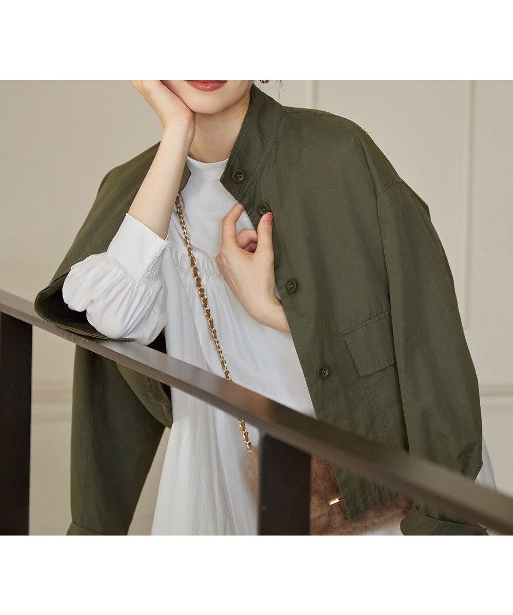 【23区/NIJYUSANKU】の【SLOW/一部店舗限定】ウォッシュドピーチタフタ ブルゾン インテリア・キッズ・メンズ・レディースファッション・服の通販 founy(ファニー) 　ファッション　Fashion　レディースファッション　WOMEN　アウター　Coat Outerwear　ジャケット　Jackets　ブルゾン　Blouson/Jackets　ジャケット　Jacket　タフタ　Taffeta　トレンド　Trend　バランス　Balance　フレア　Flare　ブルゾン　Blouson　ボトム　Bottom　ポケット　Pocket　ミリタリー　Military　ワイド　Wide　A/W・秋冬　Aw・Autumn/Winter・Fw・Fall-Winter　おすすめ　Recommend　2024年　2024　2024-2025秋冬・A/W　Aw/Autumn/Winter/Fw/Fall/2024-2025　カーキ系|ID: prp329100004479336 ipo3291000000031975647