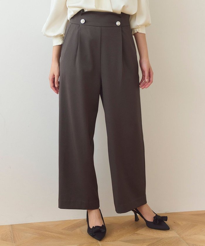 【フェルゥ/Feroux】の【洗える】ウエストタックワイドパンツ インテリア・キッズ・メンズ・レディースファッション・服の通販 founy(ファニー) https://founy.com/ ファッション Fashion レディースファッション WOMEN パンツ Pants スマート Smart フェミニン Feminine フラット Flat ワイド Wide ワンポイント One Point 洗える Washable A/W・秋冬 Aw・Autumn/Winter・Fw・Fall-Winter |ID: prp329100004480177 ipo3291000000031981302