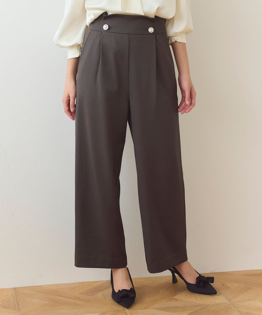 【フェルゥ/Feroux】の【洗える】ウエストタックワイドパンツ インテリア・キッズ・メンズ・レディースファッション・服の通販 founy(ファニー) 　ファッション　Fashion　レディースファッション　Fashion for Women　パンツ　Pants & Trousers　スマート　Smart, Elegant　フェミニン　Feminine, Girly　フラット　Flat, Flat Shoes　ワイド　Wide, Wide Fit　ワンポイント　One Point, Statement Accent　洗える　Machine Washable　A/W・秋冬　Autumn/Winter　グレー系|ID: prp329100004480177 ipo3291000000033571471