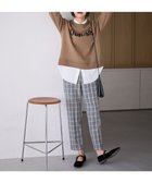 【エニィファム/any FAM】の【洗濯機可/ストレッチ/ウエストゴム/裏起毛】マルチファンクションストレッチチェックテーパードパンツ グレーチェック|ID: prp329100004480286 ipo3291000000031942293