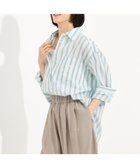 【自由区/JIYU-KU】の【洗える】テンセルリネンベーシック シャツ オフ×ブルーストライプ|ID: prp329100004480406 ipo3291000000031969737