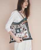 【トプカピ/TOPKAPI】の【TREASURE TOPKAPI】マイルドサテン スカーフ柄 トートバッグ グリーン|ID: prp329100004480812 ipo3291000000031988554
