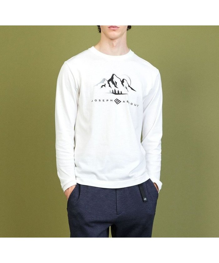 【ジョセフ アブード マウンテン/JOSEPH ABBOUD MOUNTAIN】のロゴ Tシャツ インテリア・キッズ・メンズ・レディースファッション・服の通販 founy(ファニー) https://founy.com/ ファッション Fashion レディースファッション Fashion for Women トップス・カットソー Cut & Sew Tops シャツ・ブラウス・オフィスカジュアル Elegant Blouses & Button-Ups ロングTシャツ・Tシャツ Longline T-Shirts & Tees カットソー・ベーシックTシャツ Cut-and-Sewn Tops / Stretch Tees & Basics カットソー Cut and Sewn Top プリント Print, Printed Pattern A/W・秋冬 Autumn/Winter |ID: prp329100004480898 ipo3291000000033708269