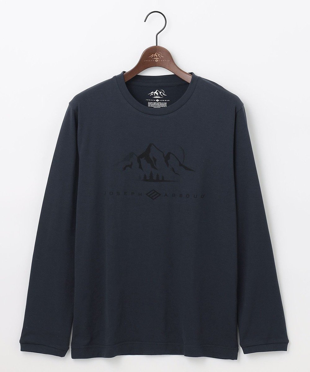 【ジョセフ アブード マウンテン/JOSEPH ABBOUD MOUNTAIN】のロゴ Tシャツ インテリア・キッズ・メンズ・レディースファッション・服の通販 founy(ファニー) 　ファッション　Fashion　レディースファッション　Fashion for Women　トップス・カットソー　Cut & Sew Tops　シャツ・ブラウス・オフィスカジュアル　Elegant Blouses & Button-Ups　ロングTシャツ・Tシャツ　Longline T-Shirts & Tees　カットソー・ベーシックTシャツ　Cut-and-Sewn Tops / Stretch Tees & Basics　カットソー　Cut and Sewn Top　プリント　Print, Printed Pattern　A/W・秋冬　Autumn/Winter　ネイビー系|ID: prp329100004480898 ipo3291000000033708272