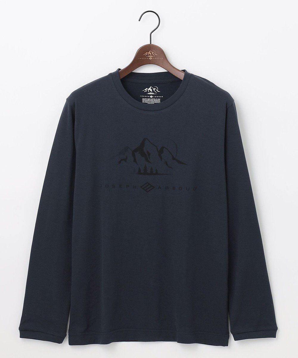 【ジョセフ アブード マウンテン/JOSEPH ABBOUD MOUNTAIN】のロゴ Tシャツ インテリア・キッズ・メンズ・レディースファッション・服の通販 founy(ファニー)  ファッション Fashion レディースファッション Fashion for Women トップス・カットソー Cut & Sew Tops シャツ・ブラウス・オフィスカジュアル Elegant Blouses & Button-Ups ロングTシャツ・Tシャツ Longline T-Shirts & Tees カットソー・ベーシックTシャツ Cut-and-Sewn Tops / Stretch Tees & Basics カットソー Cut and Sewn Top プリント Print, Printed Pattern A/W・秋冬 Autumn/Winter ネイビー系|ID: prp329100004480898 ipo3291000000034177430