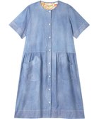 【ツモリチサト スリープ/tsumori chisato SLEEP】のツモリチサト ワンピース 5分袖 半袖 綿100%(本体) 楊柳素材 ロング丈(ふくらはぎ付近) レディース UNT149 /ワコール 人気、トレンドファッション・服の通販 founy(ファニー) ファッション Fashion レディースファッション Ladies' Fashion Online ワンピース Dress デニム Denim ネコ Cat パジャマ Pajamas ポケット Pocket ロング Long 半袖 Short Sleeve thumbnail ブルー|ID: prp329100004481272 ipo3291000000032638646