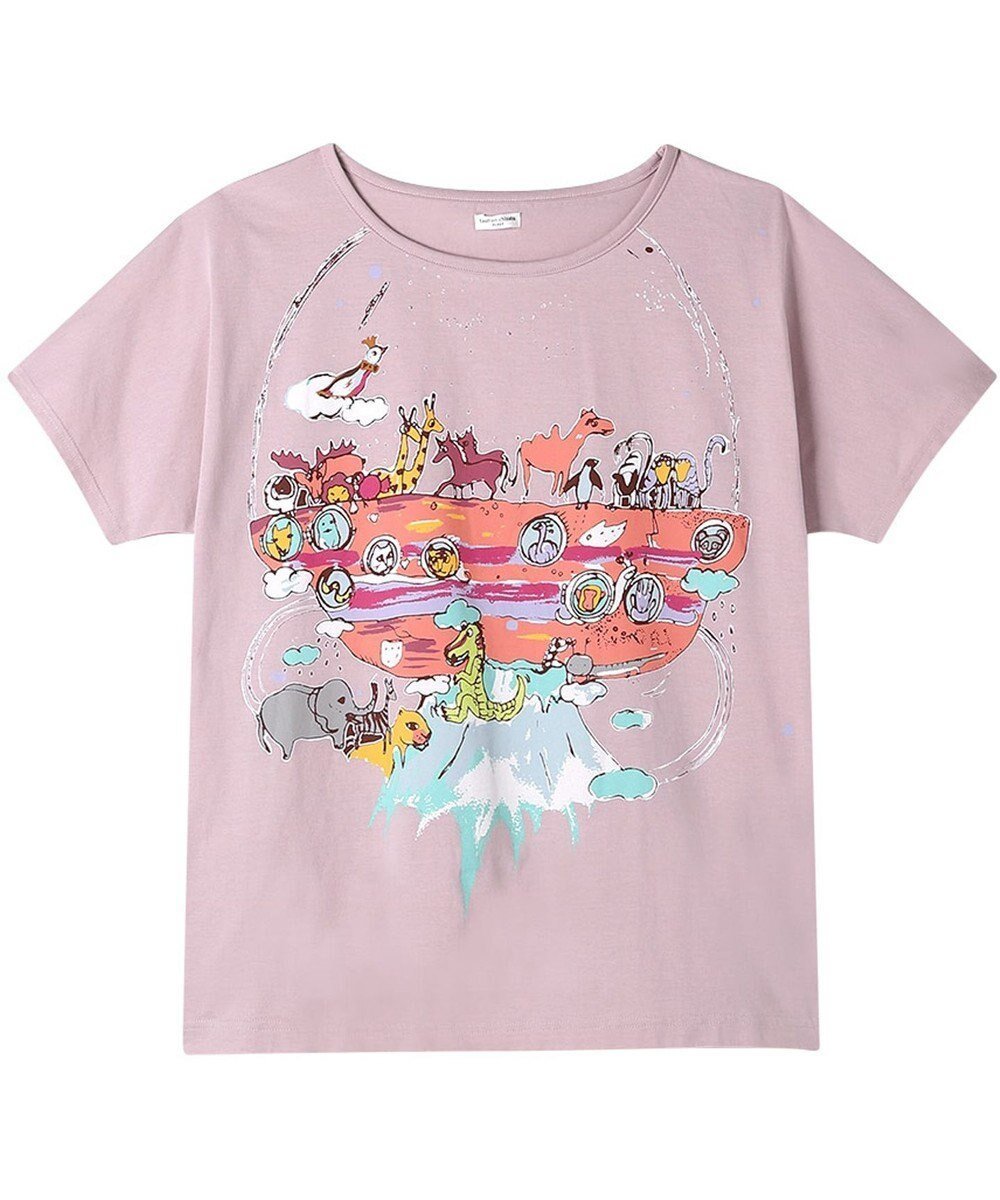 【ツモリチサト スリープ/tsumori chisato SLEEP】のツモリチサト トップス ルームウエア 4分袖 綿100%(本体) 天竺素材 レディース UTT147 /ワコール インテリア・キッズ・メンズ・レディースファッション・服の通販 founy(ファニー) 　ファッション　Fashion　レディースファッション　Ladies' Fashion Online　トップス・カットソー　Tops/Tshirt　ハンド　Hand　パジャマ　Pajamas　プリント　Print　ピンク|ID: prp329100004481283 ipo3291000000032677873