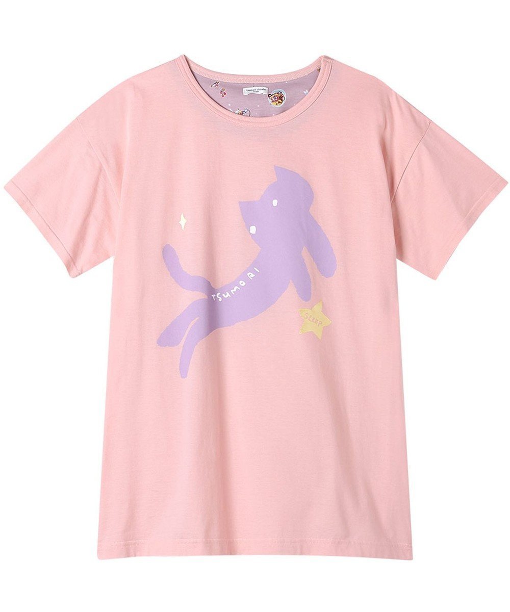 【ツモリチサト スリープ/tsumori chisato SLEEP】のツモリチサト トップス ルームウエア 4分袖 綿100%(本体) 天竺素材 レディース UTT150 /ワコール インテリア・キッズ・メンズ・レディースファッション・服の通販 founy(ファニー) 　ファッション　Fashion　レディースファッション　Ladies' Fashion Online　トップス・カットソー　Tops/Tshirt　ネコ　Cat　ハンド　Hand　パジャマ　Pajamas　プリント　Print　ピンク|ID: prp329100004481286 ipo3291000000032658955