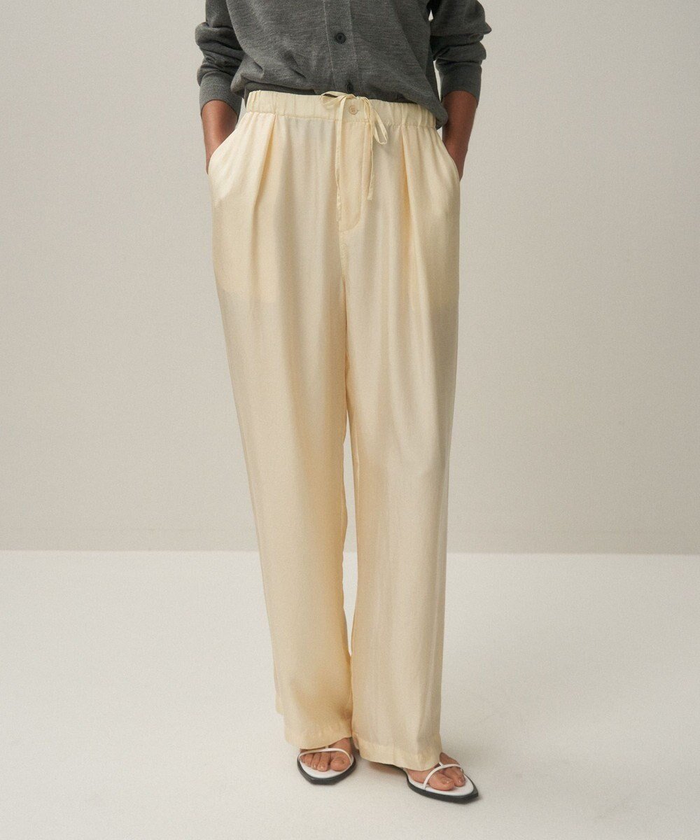 【エイトン/ATON】のNATURAL DYED SILK TWILL イージーワイドパンツ インテリア・キッズ・メンズ・レディースファッション・服の通販 founy(ファニー) 　ファッション　Fashion　レディースファッション　WOMEN　パンツ　Pants　春　Spring　シルク　Silk　ストレート　Straight　ワイド　Wide　S/S・春夏　Ss・Spring/Summer　再入荷　Restock/Back In Stock/Re Arrival　夏　Summer　WARM WHITE|ID: prp329100004481370 ipo3291000000031592905