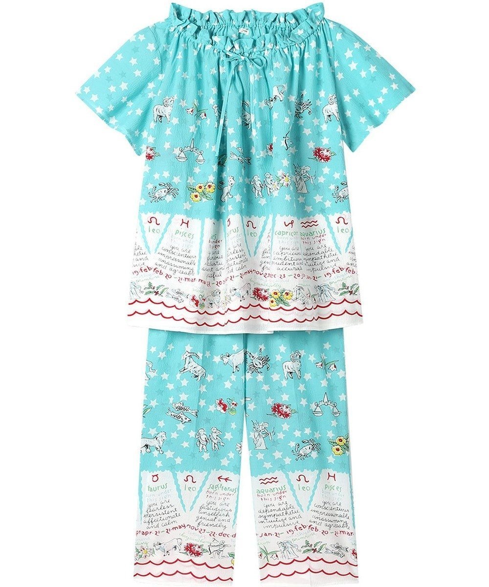 【ツモリチサト スリープ/tsumori chisato SLEEP】のツモリチサト パジャマ 5分袖 半袖 9分丈 綿100%(本体) ローン素材 レディース UDT146 /ワコール インテリア・キッズ・メンズ・レディースファッション・服の通販 founy(ファニー) 　ファッション　Fashion　レディースファッション　Ladies' Fashion Online　トップス・カットソー　Tops/Tshirt　ギャザー　Gather　パジャマ　Pajamas　ボトム　Bottom　半袖　Short Sleeve　サックス|ID: prp329100004481437 ipo3291000000032675379