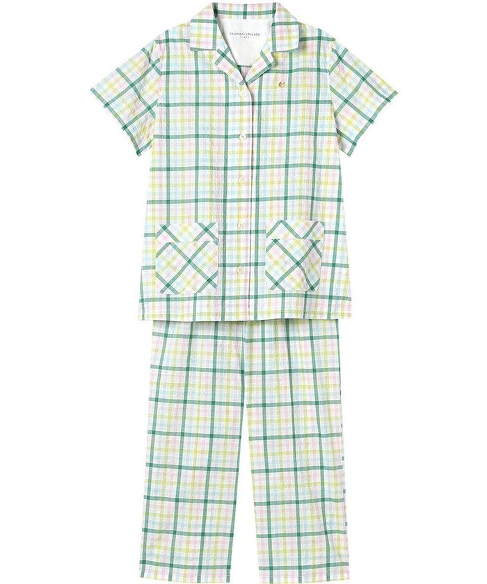 【ツモリチサト スリープ/tsumori chisato SLEEP】のツモリチサト パジャマ 4分袖 9分丈 綿混(本体) ローン素材 レディース UDT155 /ワコール インテリア・キッズ・メンズ・レディースファッション・服の通販 founy(ファニー) https://founy.com/ ファッション Fashion レディースファッション WOMEN トップス・カットソー Tops/Tshirt チェック Check ネコ Cat パジャマ Pajamas ボトム Bottom ワンポイント One Point |ID: prp329100004481445 ipo3291000000031833406